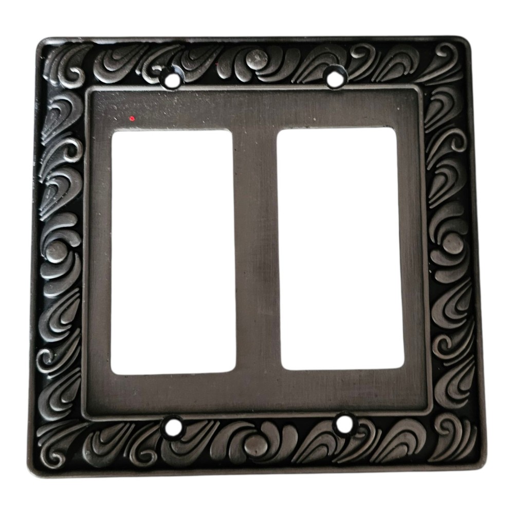 2 Rocker Light Switch Plate Cover Satin Nickle Double Set