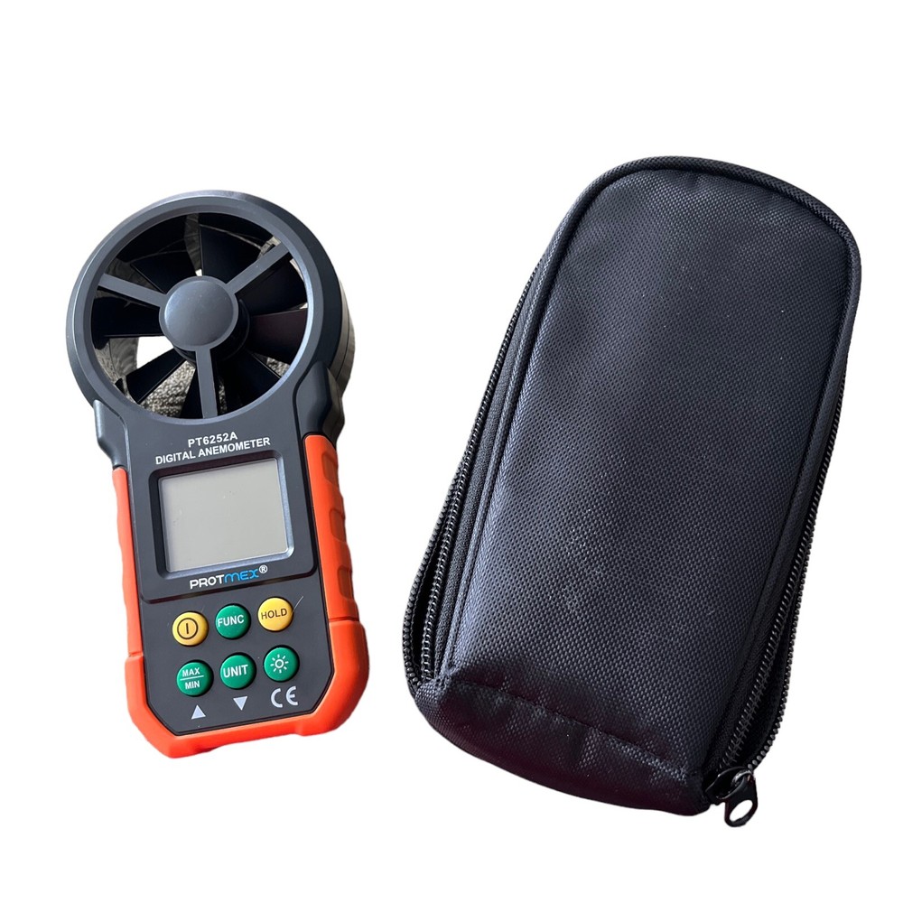 Protmex PT6252A Digital Anemometer Testers Meters Handheld LCD With Soft Case
