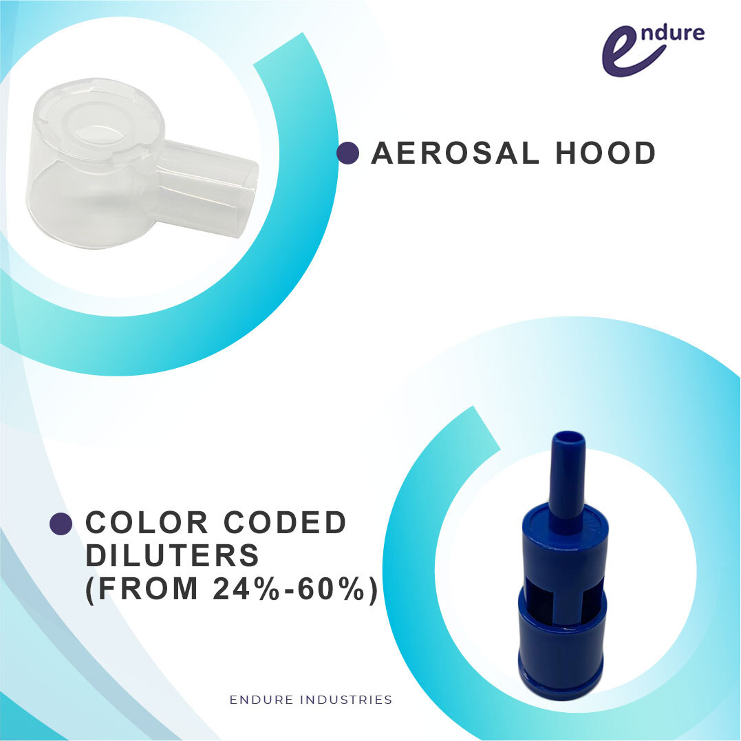 Endure Adjustable Adult Oxygen Venturi Mask with Accessories, Large Size