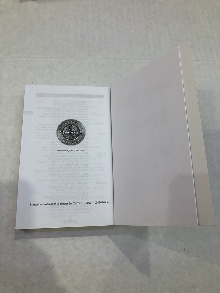 Omega Operating Instructions Manual Booklet Genuine User Guide