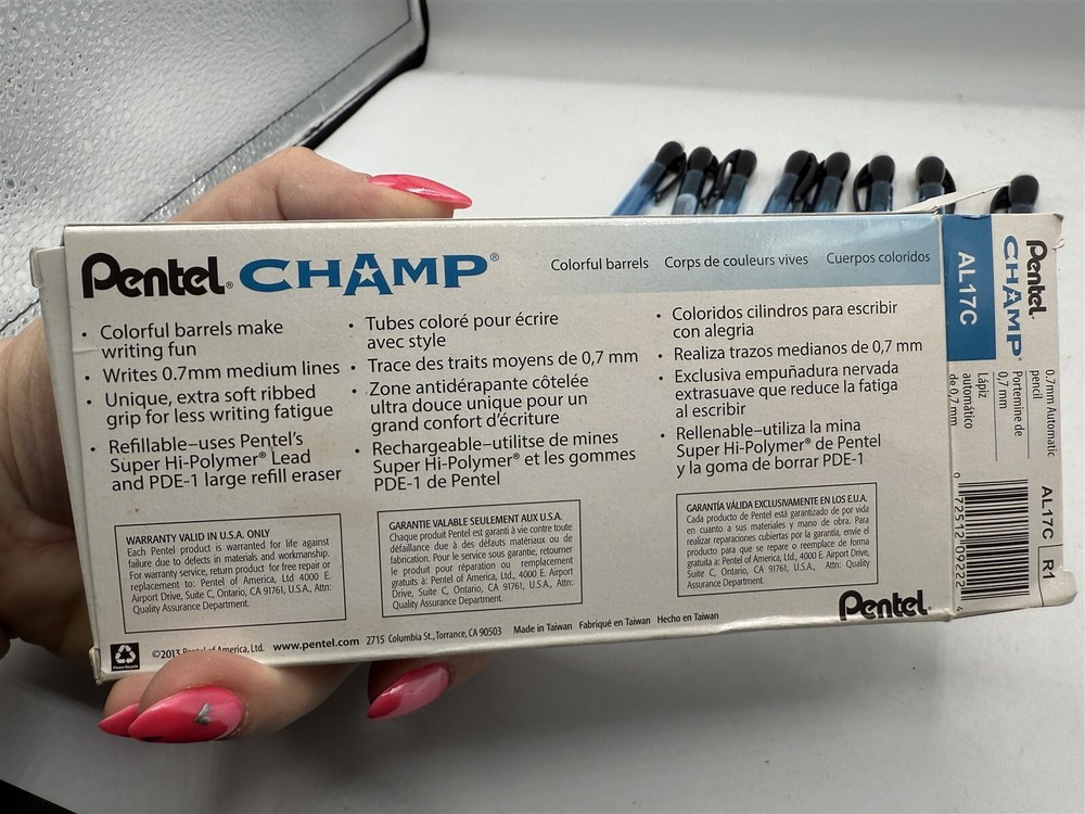 8 COUNT PENTEL CHAMP 0.7mm MEDIUM TIP MECHANICAL PENCIL