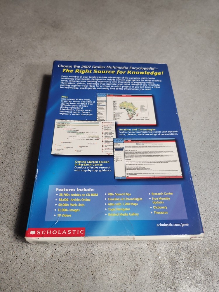 2002 Grolier Multimedia Encyclopedia PC Software