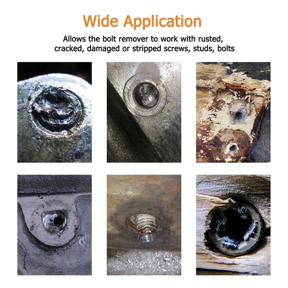 6PCs Screw Extractor Easy Out Drill Bits Kit Damaged Screw Bolt Stud Remover Set