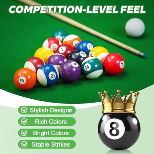 Billiard Balls Set 2-1/4" Regulation Size Pool Table Balls for Replacement (16