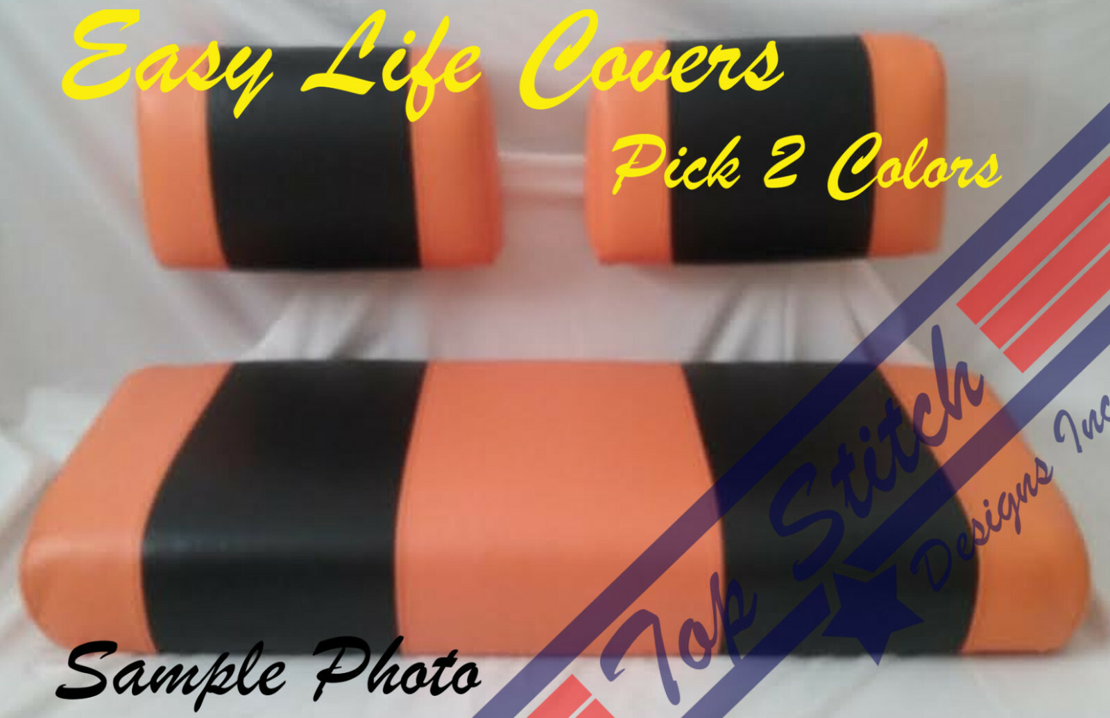 NEW Vinyl YAMAHA G 2,8,9 Golf Cart Custom Front Seat Covers Set Staple On DIY