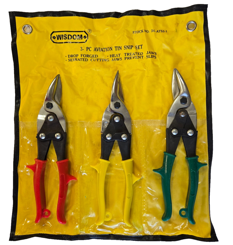 Wisdom 3 Piece Aviation Tin Snip Set