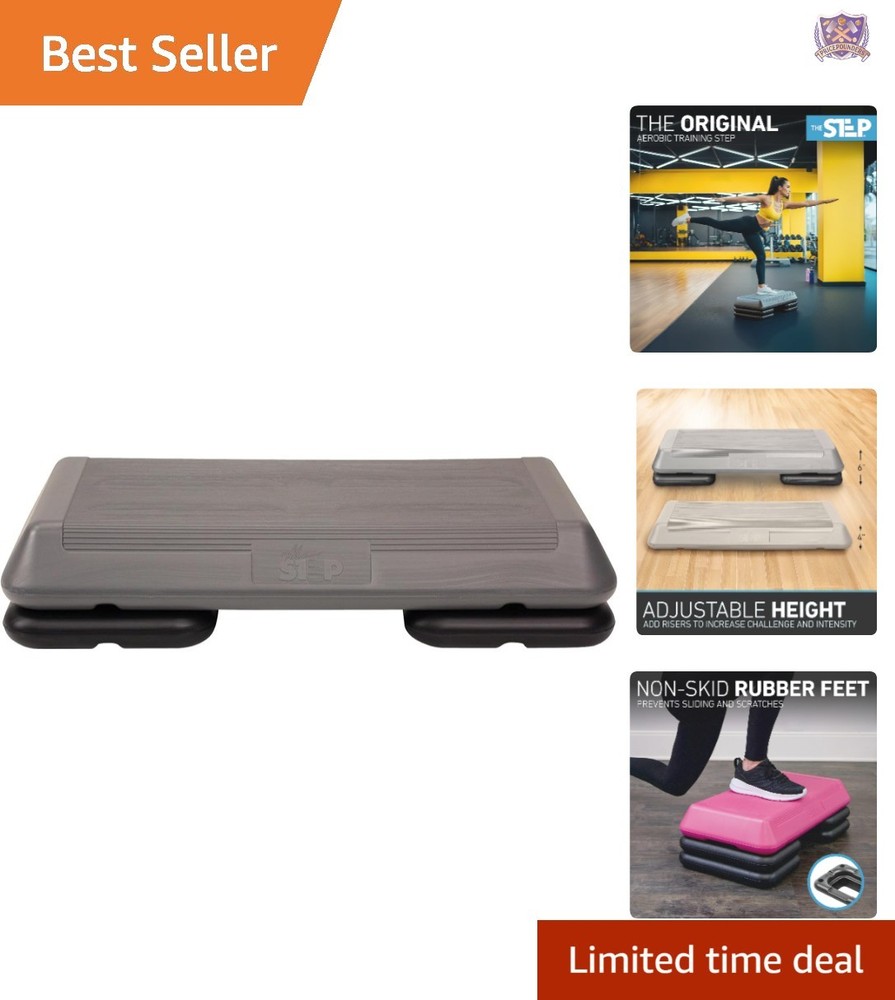 Exercise Step Platform Durable High Density Polyethylene Compact with Risers