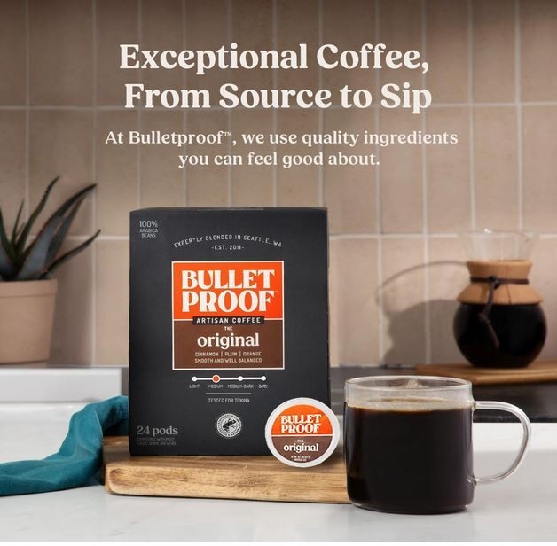 Bulletproof Original Medium-Roast Single-Serve Coffee Pods 24 Count