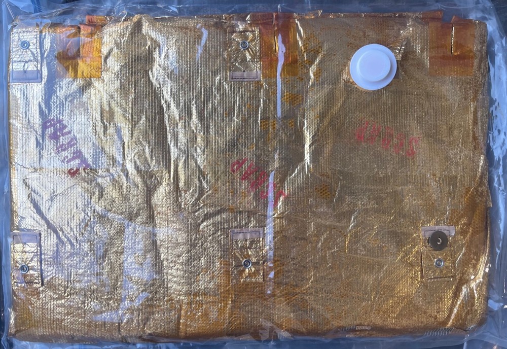 SPACE SHUTTLE PROGRAM OBSOLETE STAMPED SCRAP LARGE 16 x 22 KAPTON TCS BLANKET