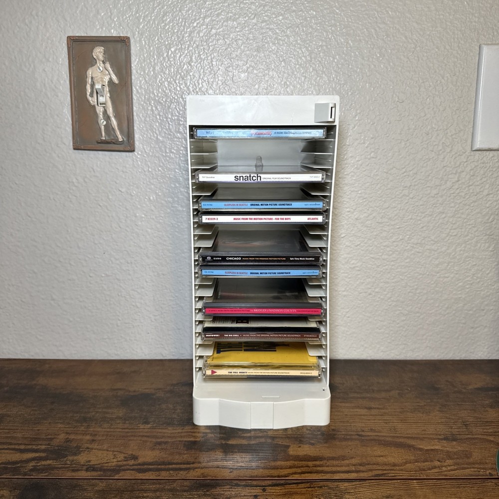Vintage 20 CD Storage Tower Beige Fellows