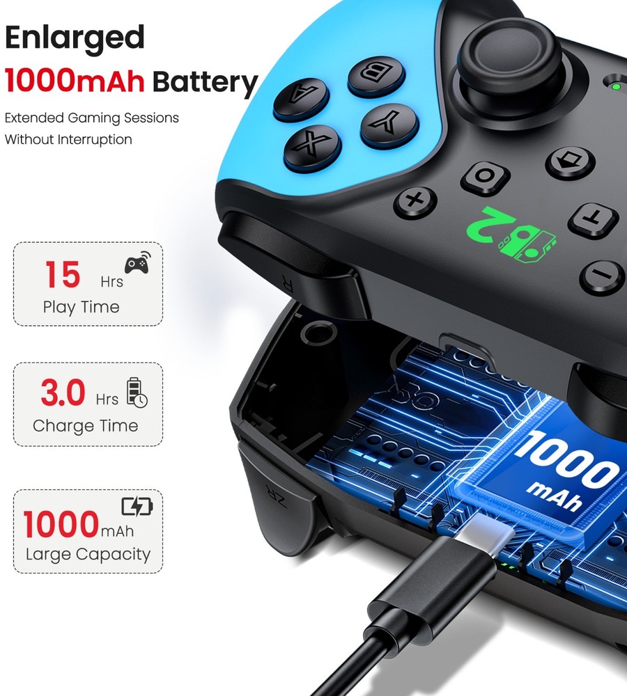 Wireless Pro Switch 2 Controller for Switch 2/Switch/Lite/OLED/Android/iOS/PC