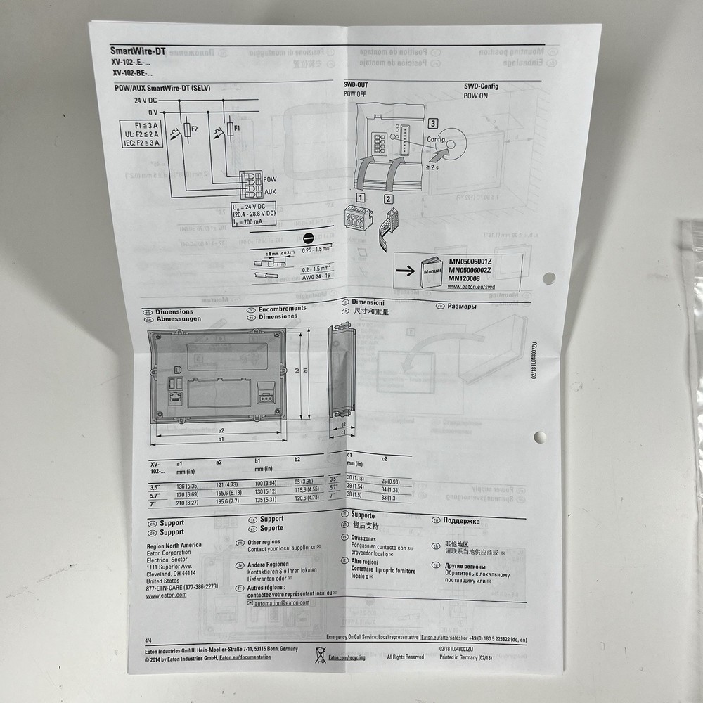 NEW Eaton XV-102-E6-57TVRC-10 Touch Panel 5.7” Touch Panel Operator Interface