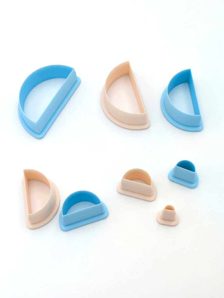 Half Circle Clay Cutter Shape Set ~ Polymer Crafting Tool ~ Stackable Outline