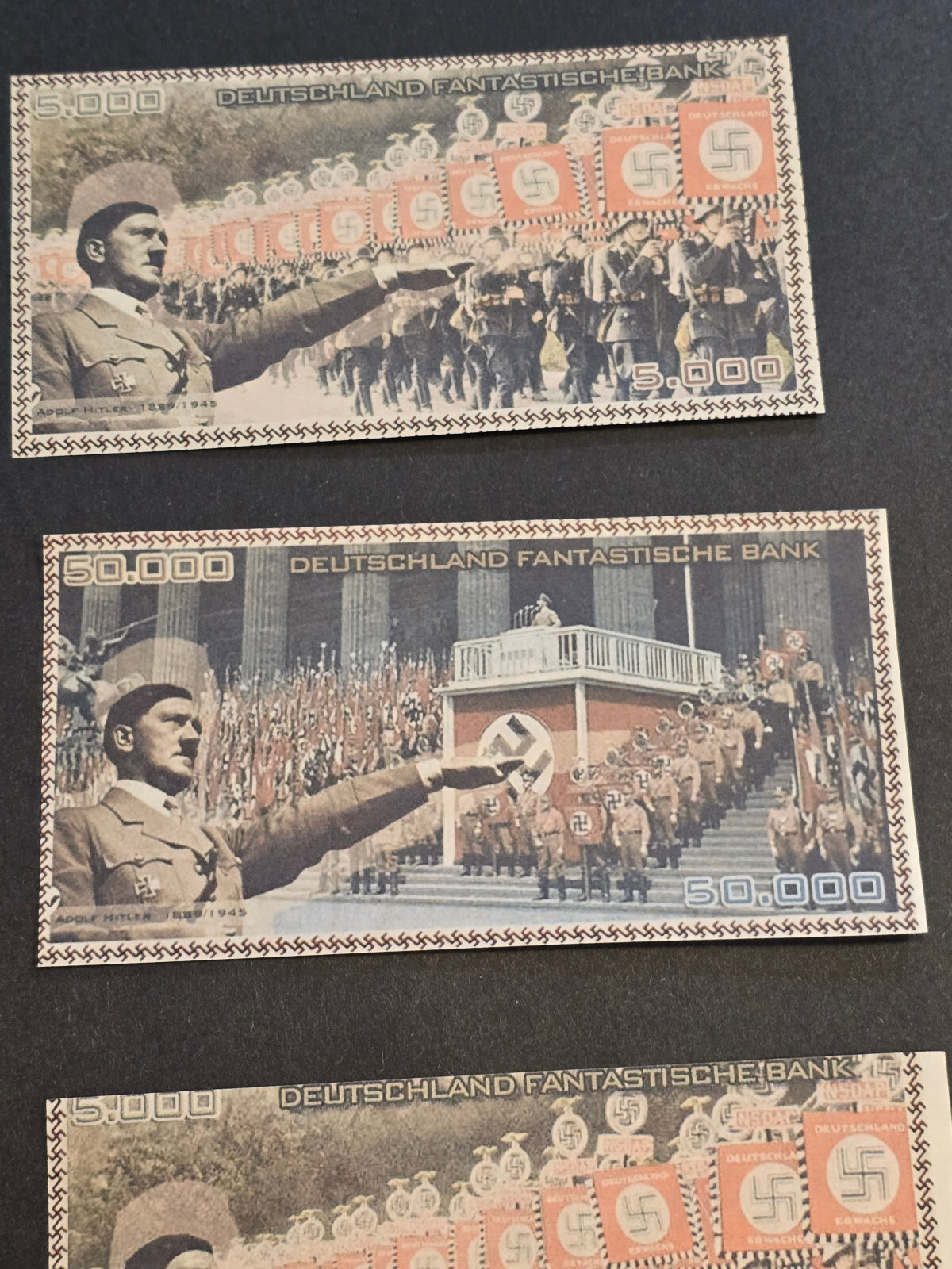 THIRD REICH NOVELTY CURRENCY Lot Adolf Hitler Banknotes Reichsbanknotes