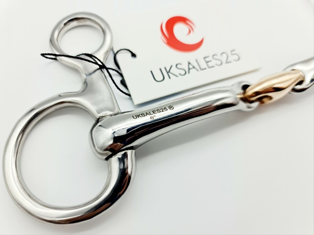 Hanging Cheek Snaffle Bit Curved 14MM SS Copper Lozenge (*SAME DAY DISPATCH*)