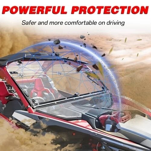 Front X3 Flip Windshield Scratch Proof Full Windshield Compatible With Can-Am