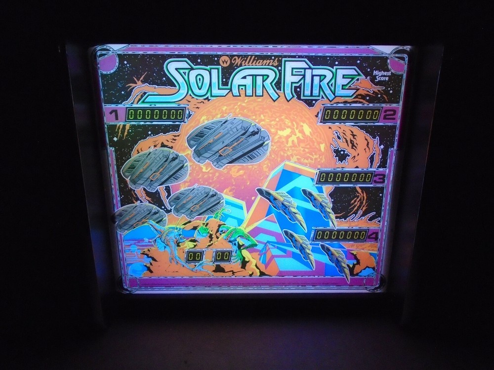 Williams Solar Fire Pinball Head LED Display light box