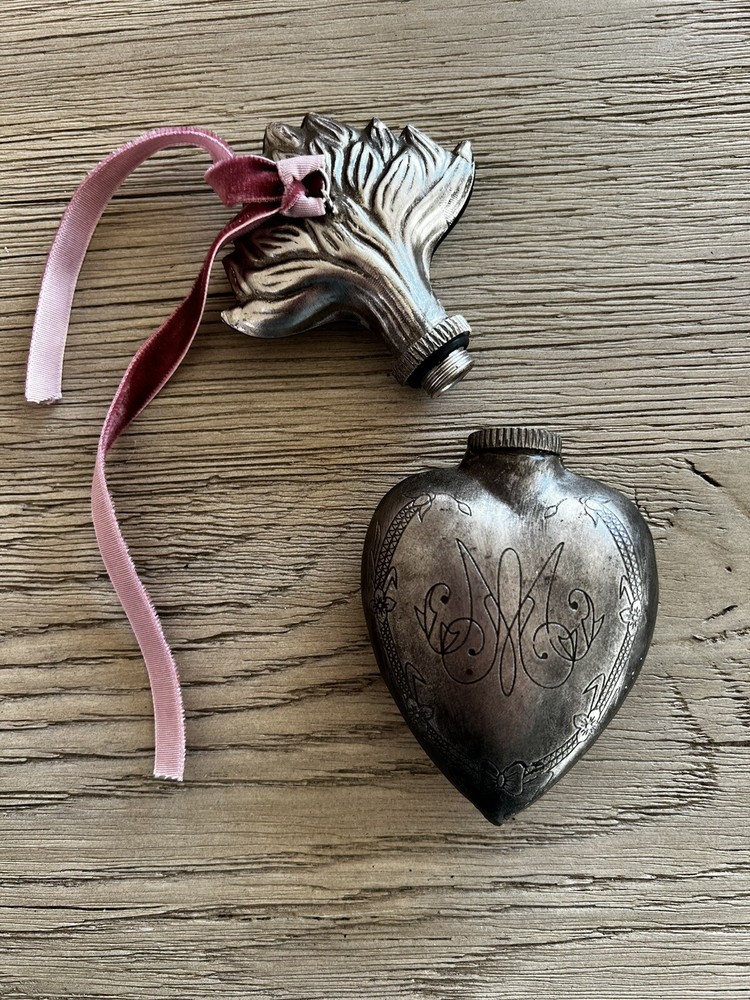 Sacred Heart Silver Perfume Bottle
