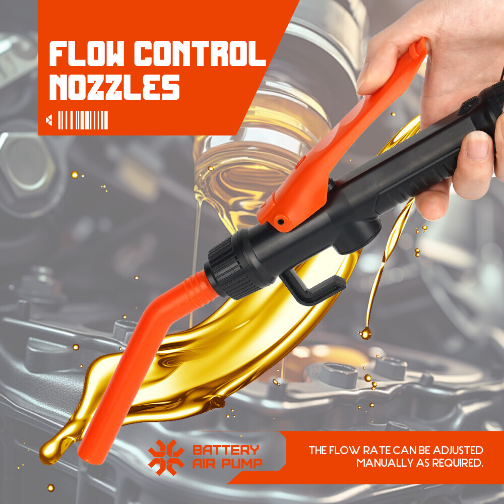 2.4 GPM Powered Battery Quick Liquid Fuel Transfer Pump with Flow Control Nozzle