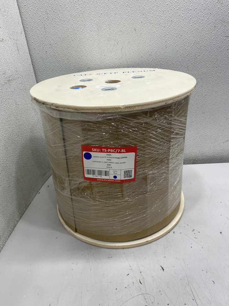 TSCables Cat7 Plenum Cable 1000ft Blue TS-PBC/7-BL