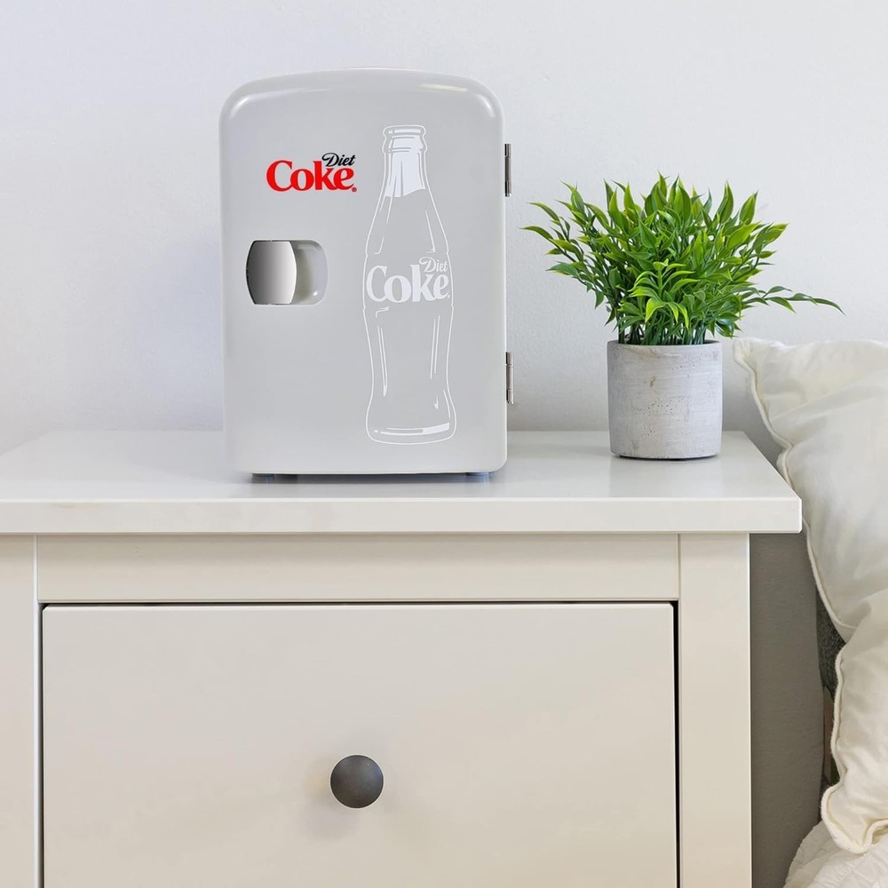 Chic Coca-Cola Mini Fridge: Cute Compact Beverage Storage - Silent Operation