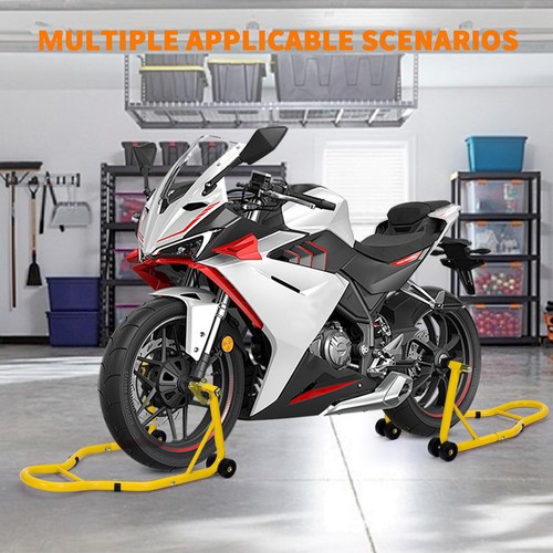 Heavy-Duty Motorcycle Stand Lift Frame Front and Rear Combination Stand Yellow