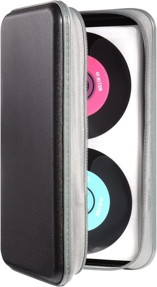 CD Case,96 Capacity CD Holder Hard Plastic CD Storage Wallet Protective CD/DV...