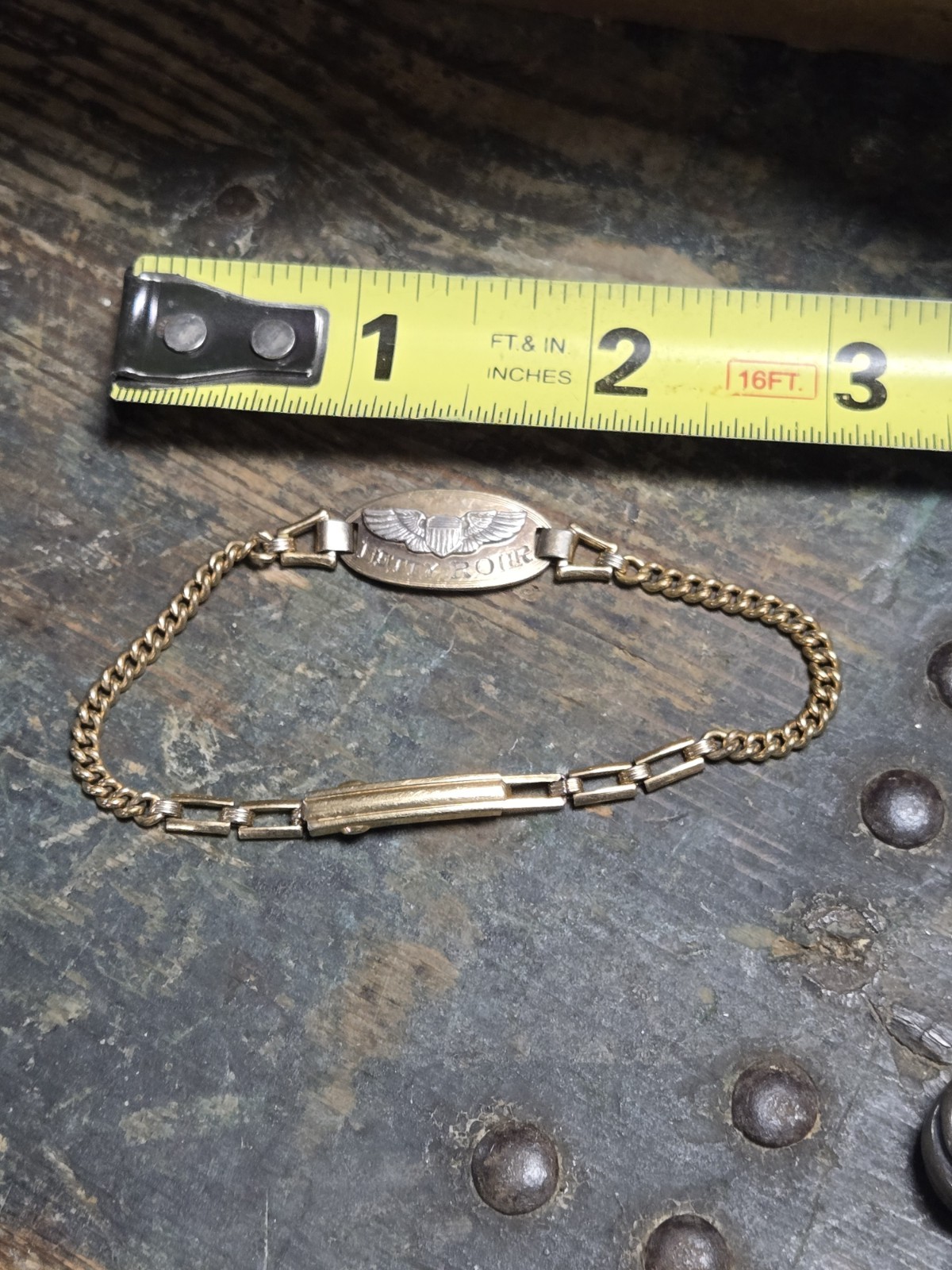 Vintage rare 1942 Sterling Silver WWII US Sweetheart Military Wings Bracelet