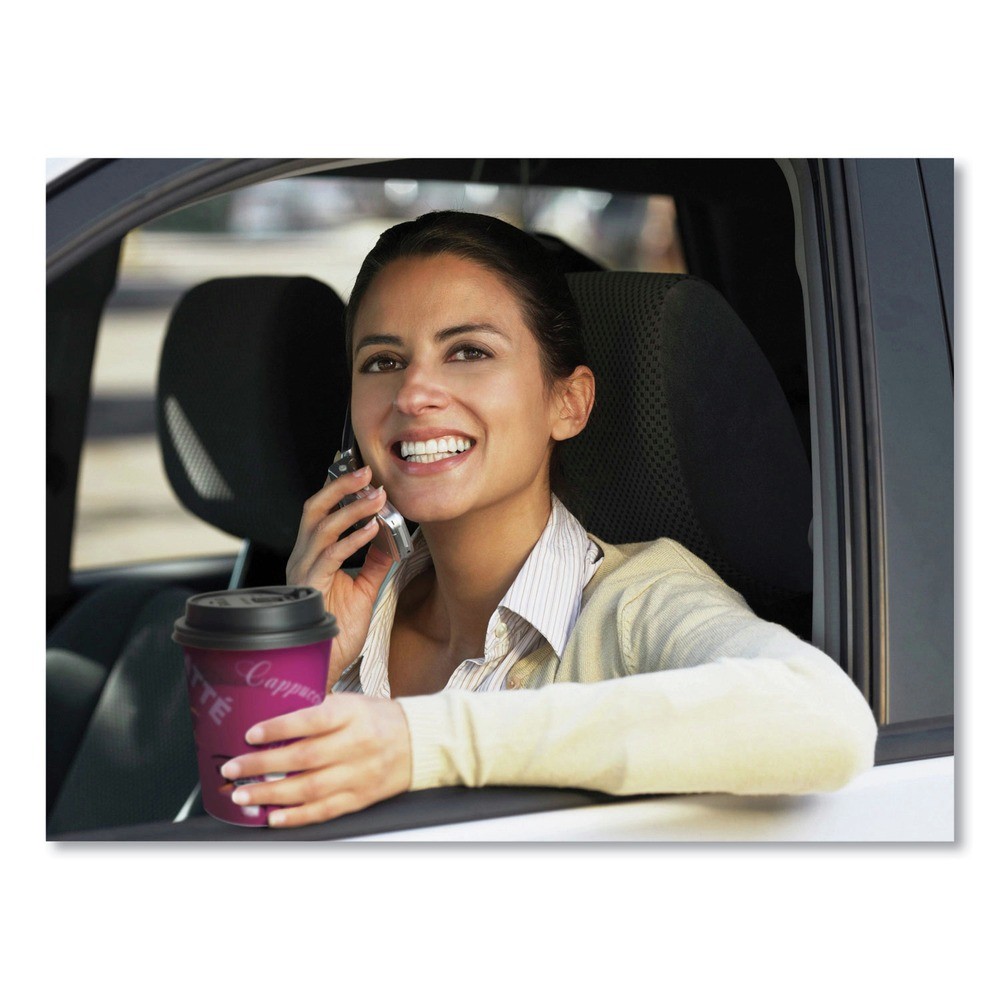 SOLO 412SINPK 12 oz. Paper Hot Drink Cups in Bistro Design - Maroon (50/PK) New