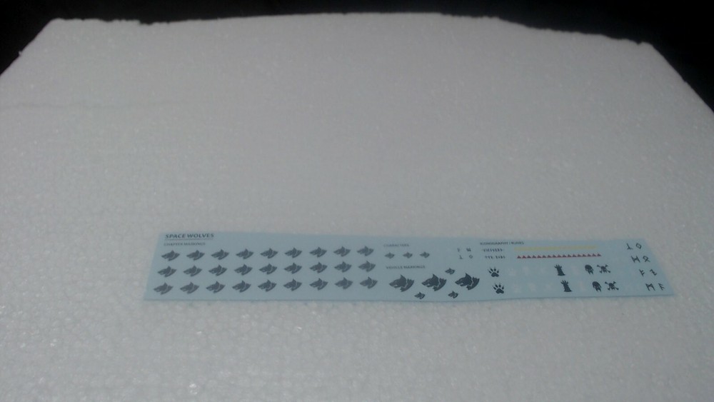 TWO Indomitus Space Wolves Transfer Strips, Have multiple