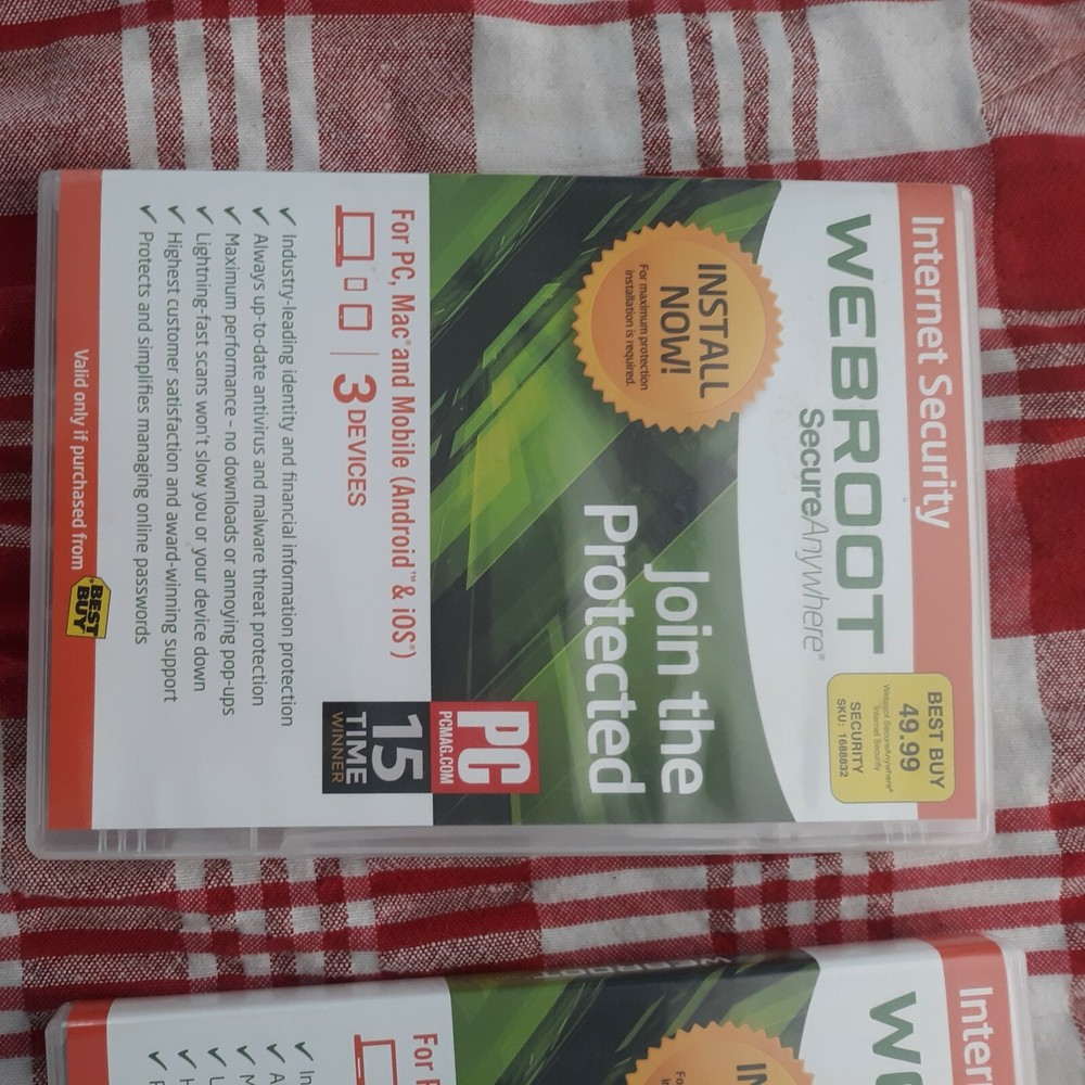 Webroot Secure Anywhere Internet Security 2 Copys OPENED but UNUSED