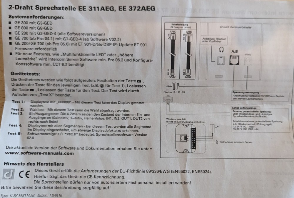 Commend Digital 2-wire Master control desk station EE372 with ET-901 DC