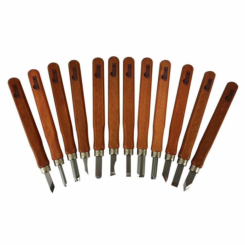 Premium 12-Piece Wood Carving Tools Kit, High-Carbon Steel, Ergonomic Handles