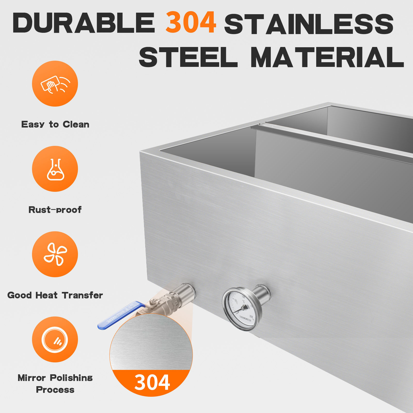 Maple Syrup Evaporator Pan, 304 Stainless Steel Feed Pan for Boiling Maple Syrup