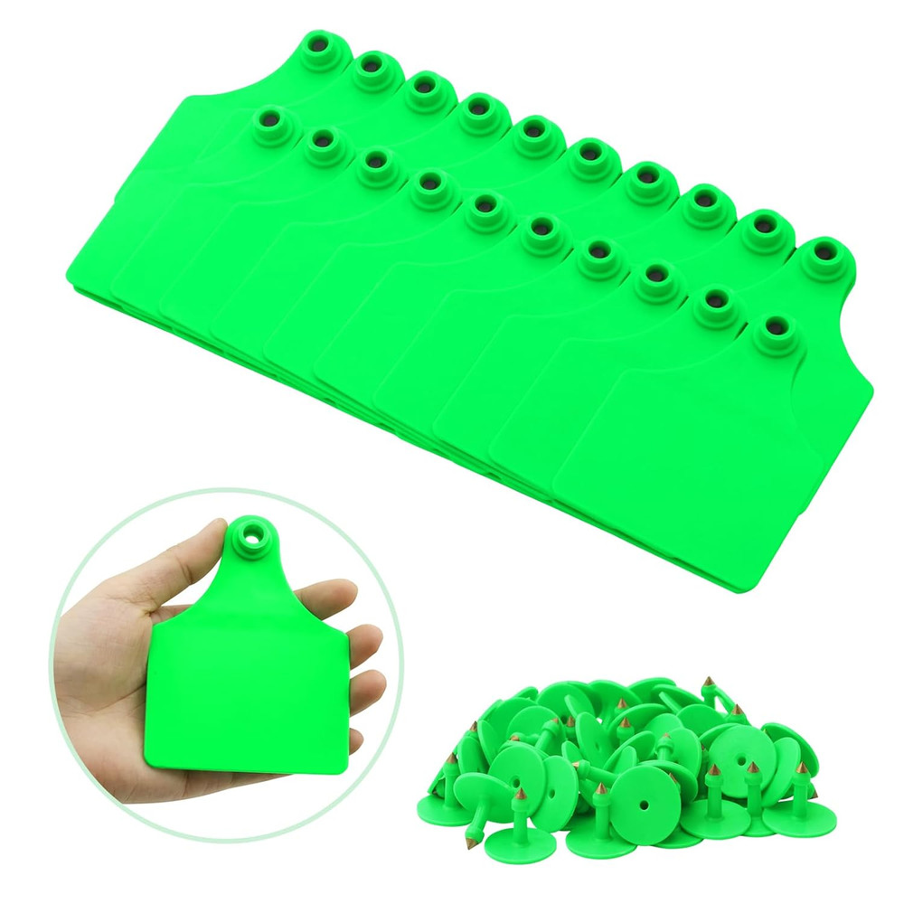 100PCS Blank Cattle Ear Tags TPU Precision Large Size Livestock Identification E