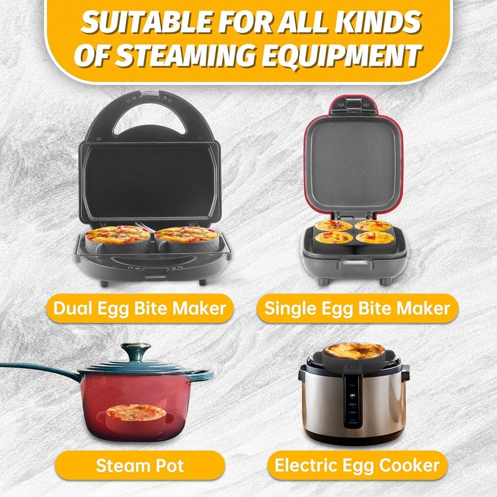 Silicone Egg Bite Molds 4pcs Large Mini Instant Pot Sous Vide