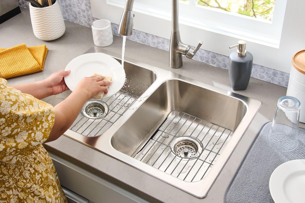 304 Stainless Steel Sink Protector Rack – Rust-Resistant Grid for Kitchen Sin...