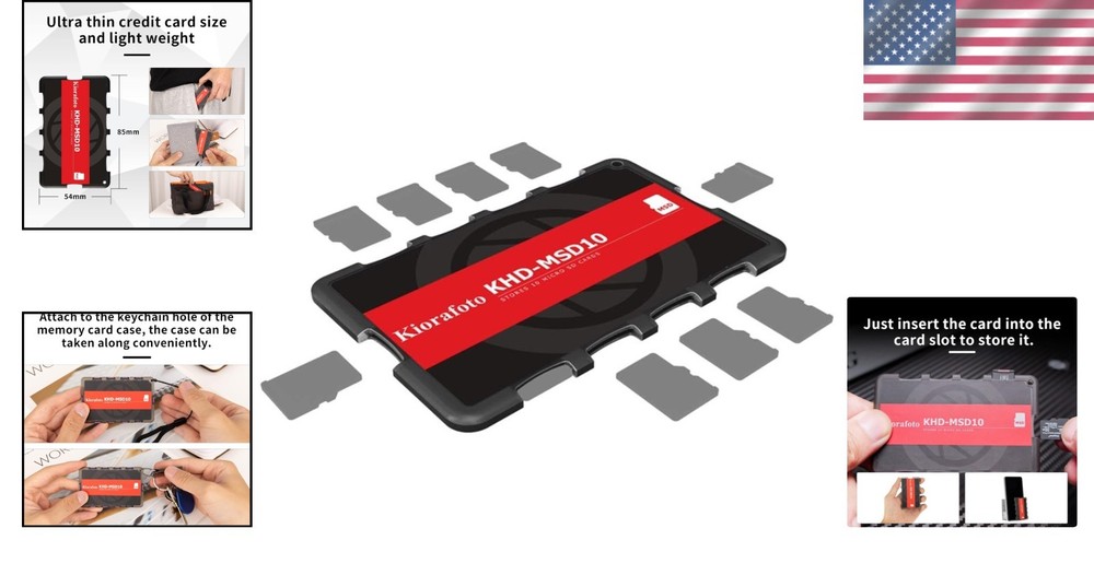 Elegant 10-Slot MicroSD Memory Card Keeper - Compact & Lightweight Case