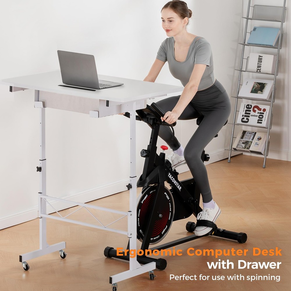 Small Standing Desk Adjustable Height Small Computer Desk Mobile Portable Rol...