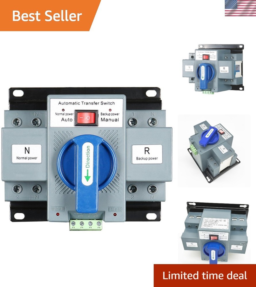 Reliable 2-Position 63A Transfer Switch with Manual Control for Versatile Use