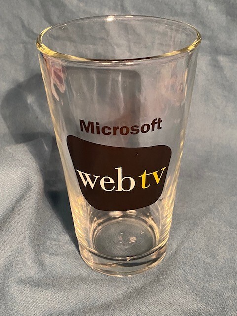 Microsoft webtv logo Pint Glass - MINT 1997 WebTV