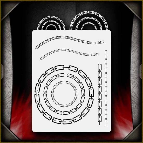 Circular Chains Airbrush Stencil Template Airsick