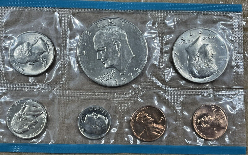 1973 P&D Uncirculated U.S. Mint Set with S Penny, No Envelope