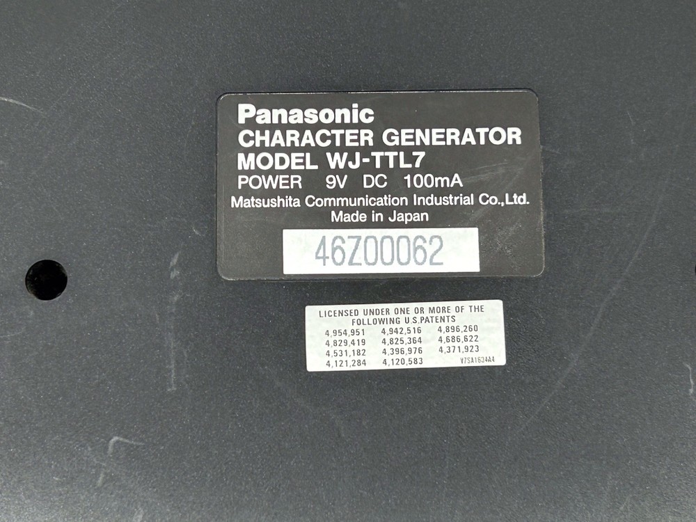 Panasonic Character Generator WJ-TTL7 #D684