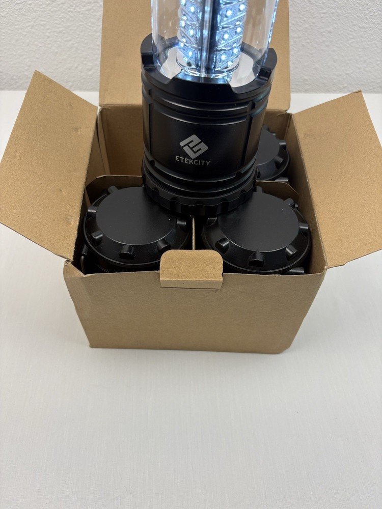 4 PACK LED CAMPING LANTERN, LED LANTERNS COLLAPSIBLE - 4 PACK BLACK