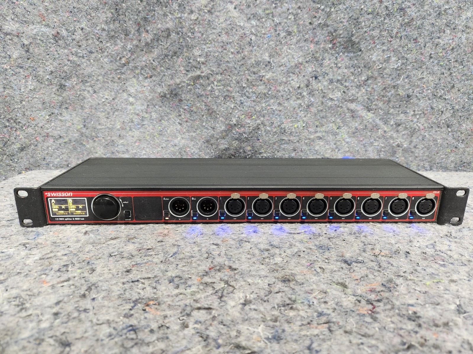 Swisson XPD-28-5R 2:8 A/B 5-Pin DMX Splitter and RDM Hub Rackmount Opto Booster