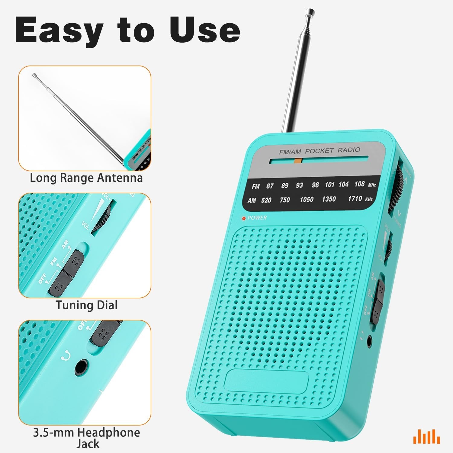 Portable Radio AM FM with Best Reception, Goodes Transistor Radio with Loud Spea