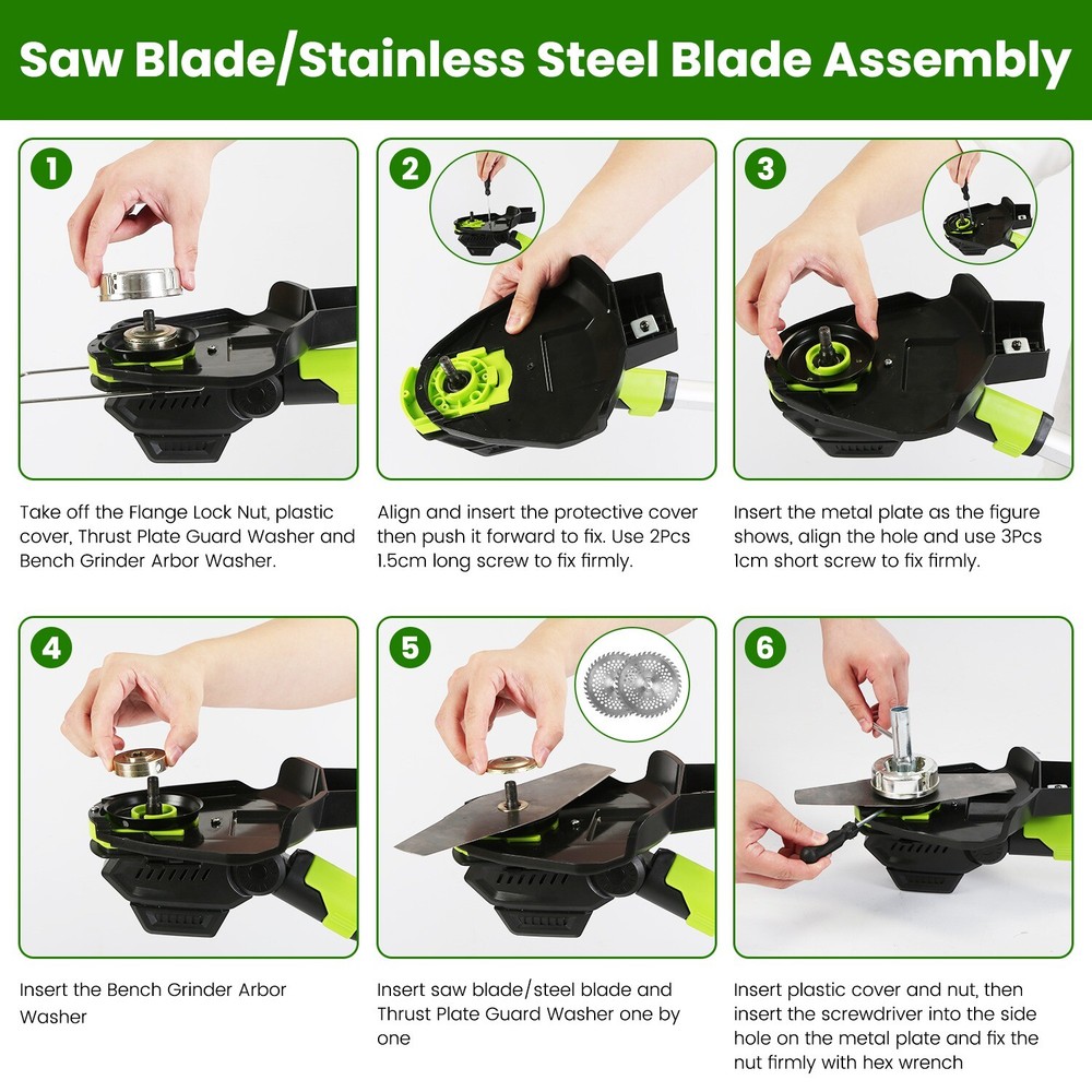 21V Cordless String Trimmer Edger WeedWhacker Grass Eater Lawn Cutter 2 Battery