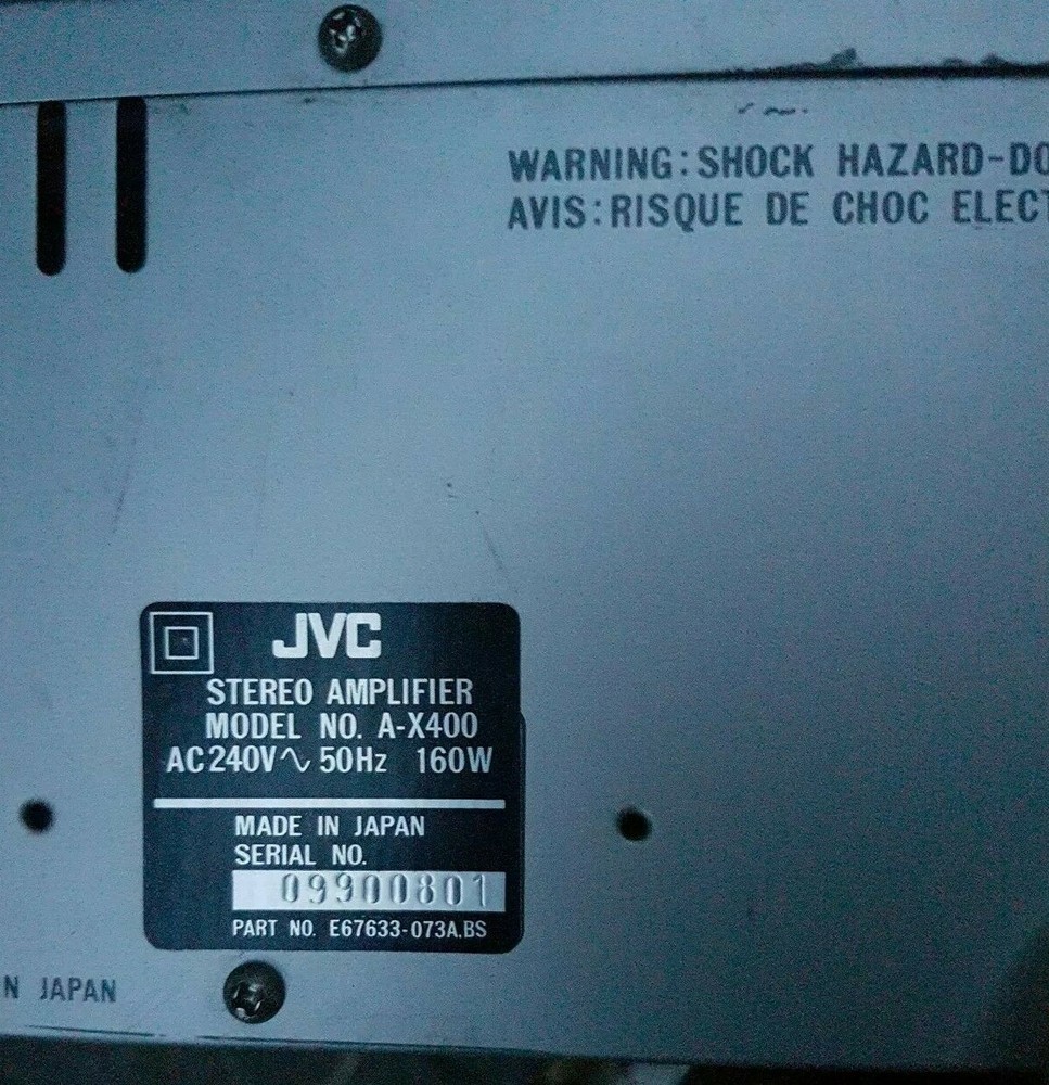 JVC A-X400 Stereo Integrated Amplifier Dynamic Super-A Graphic Equalizer