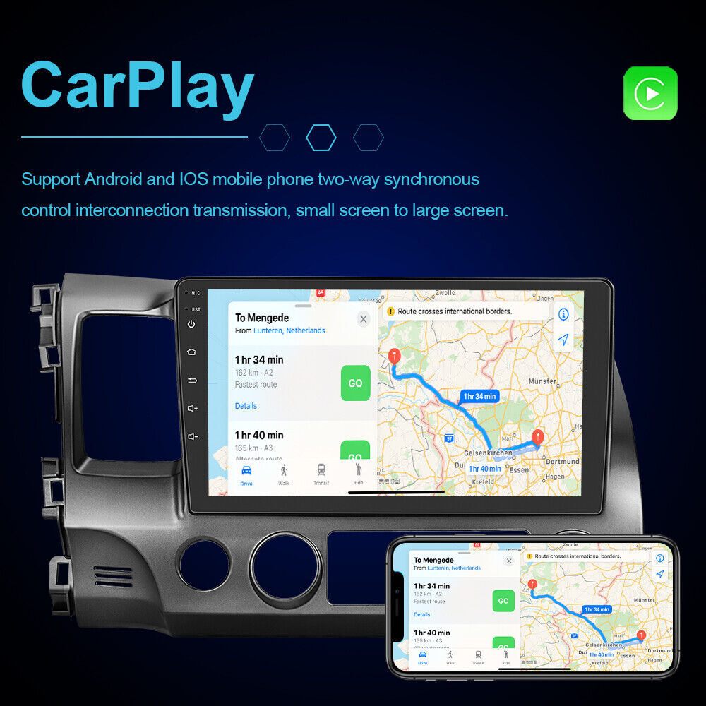 Android 15 Car Stereo Radio For Honda Civic 2006-2011 Apple Carplay WIFI GPS Nav